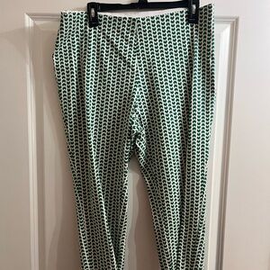 A New Day White and Green Patterned Trousers